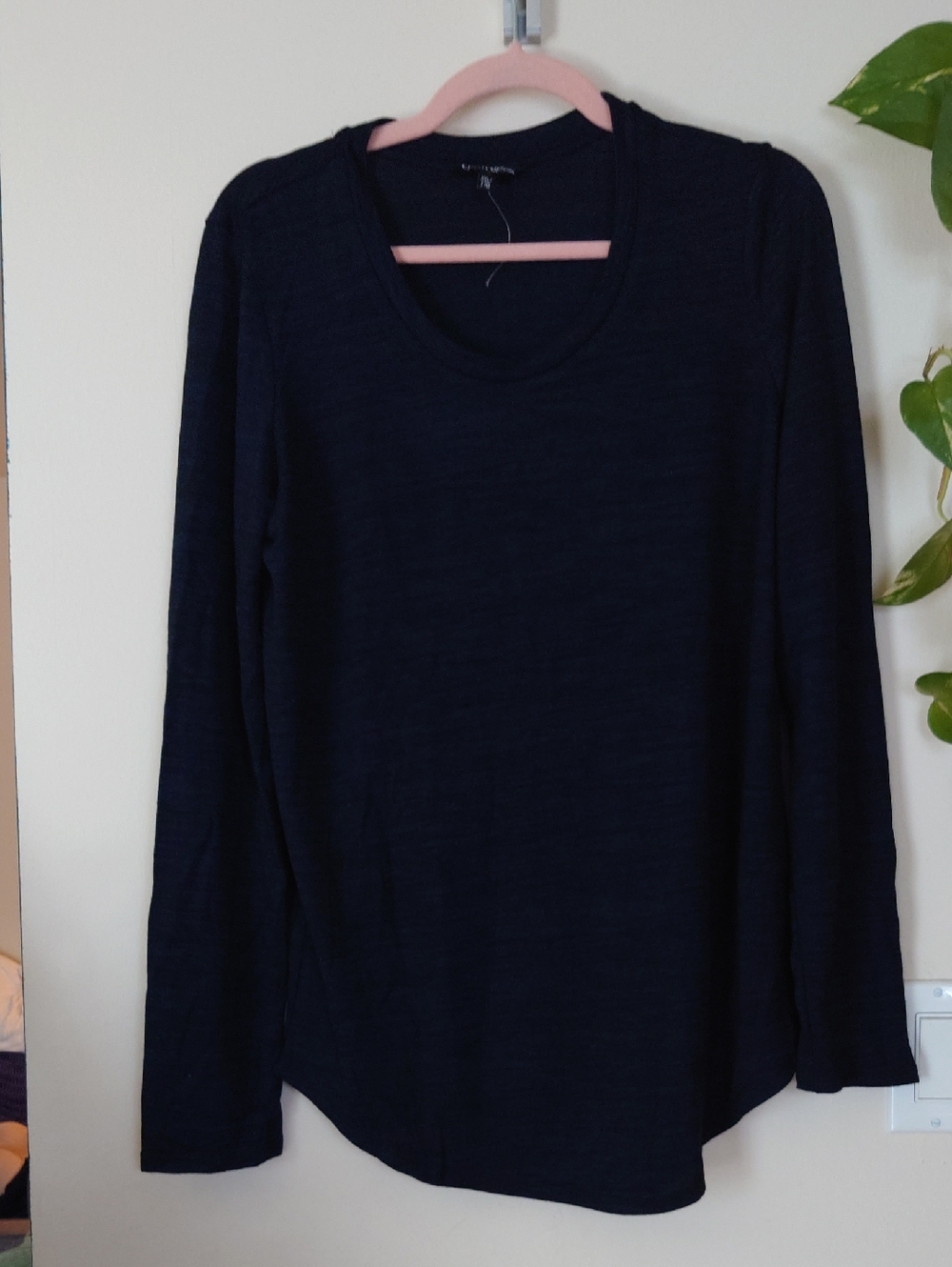 George Black Long-Sleeve Scoop Neck Top